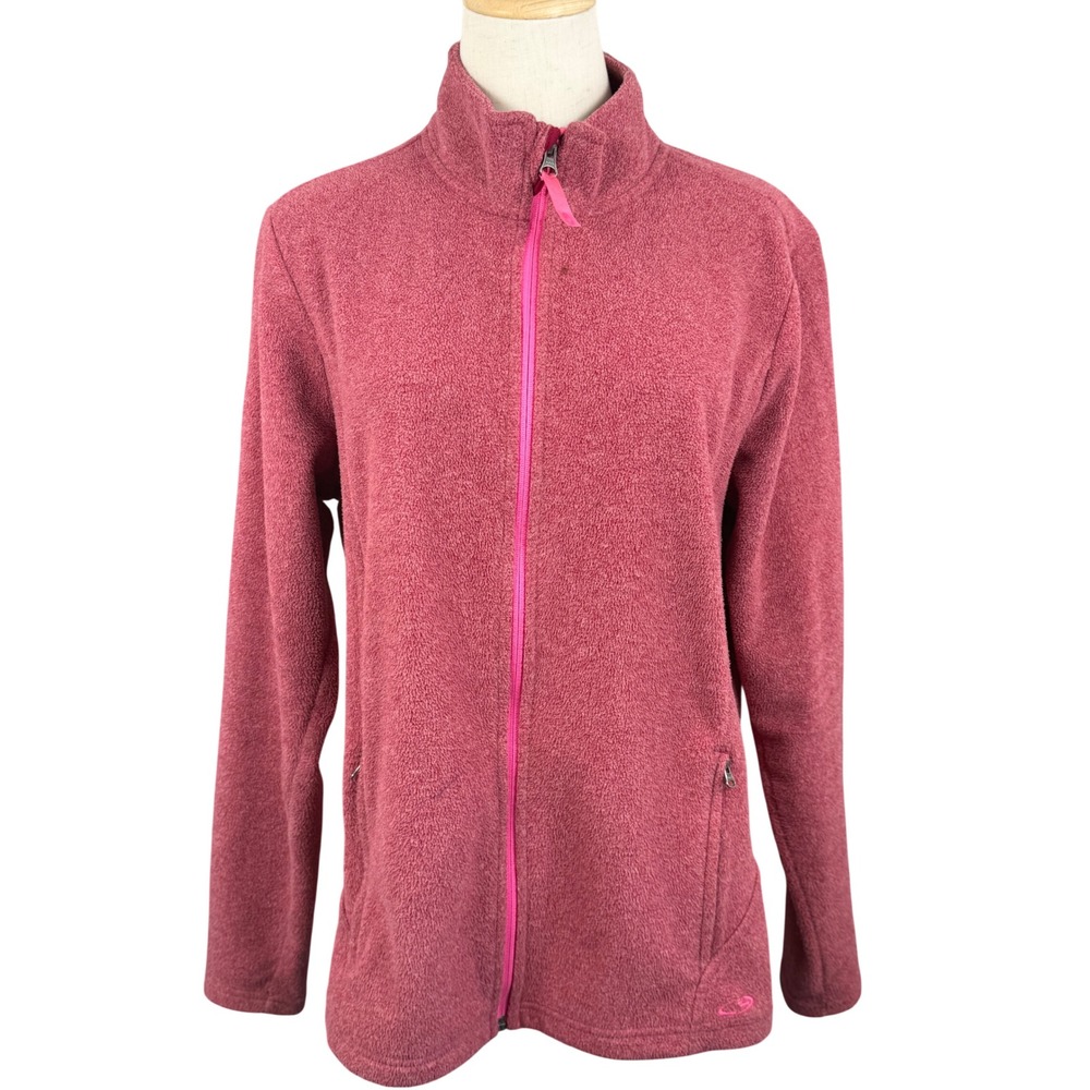 C9 by Champion Womens L Fleece Jacket Pink Full Zip Mock Neck Active Gorpcore
